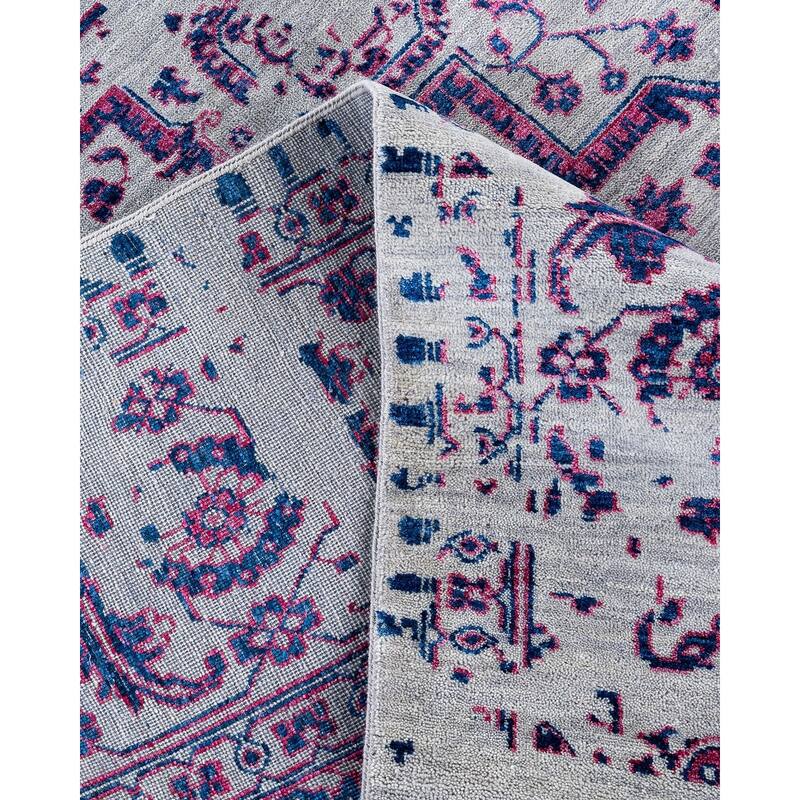 Ikat One-of-a-Kind Hand-Knotted Area Rug, Gray - 9' 1" x 12' 1"