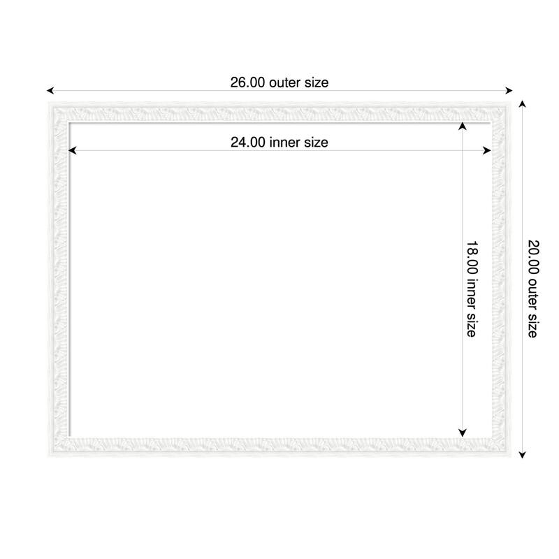 Bethany Framed Dry Erase Magnetic Board - 26 x 20 in - Bethany White