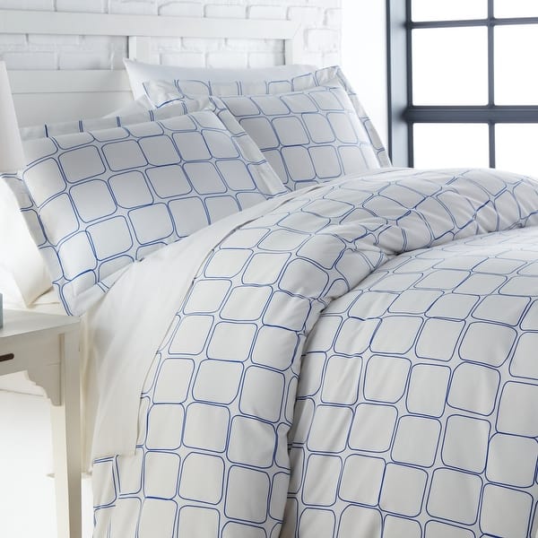 slide 1 of 7, Vilano Ultra-Soft Tilted Tiles 3-piece Duvet Cover and Sham Set