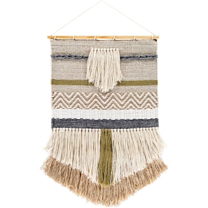 Artistic Weavers Jann Hand-Woven Tiered Fringe Wall Hanging - 32"H x 20"W