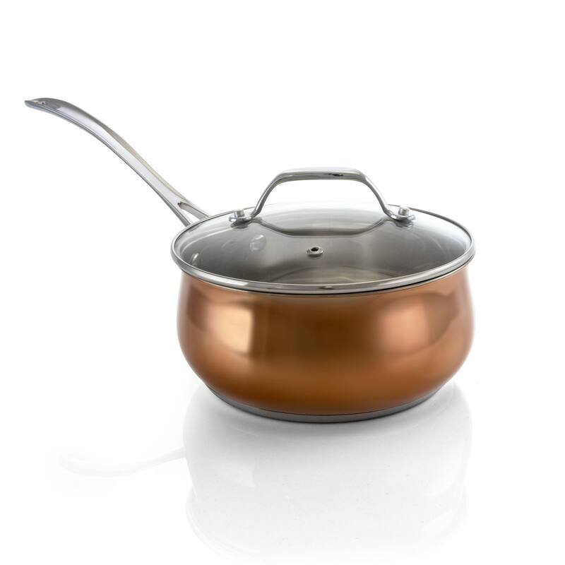 Stainless Steel Cookware 9 Piece Set in Silver and Bronze