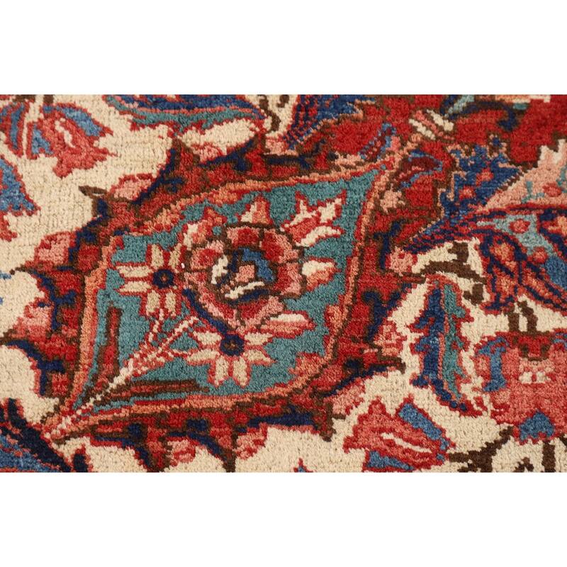 Red Heriz Persian Antique Area Rug Hand-Knotted Wool Carpet - 7'5" x 10'8"