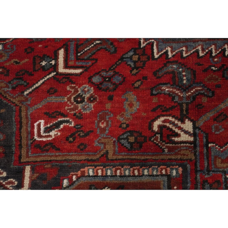 Hand Knotted Oriental 100% Wool Carpet Traditional Medallion Red Heriz Area Rug - 10' 1'' X 7' 7''