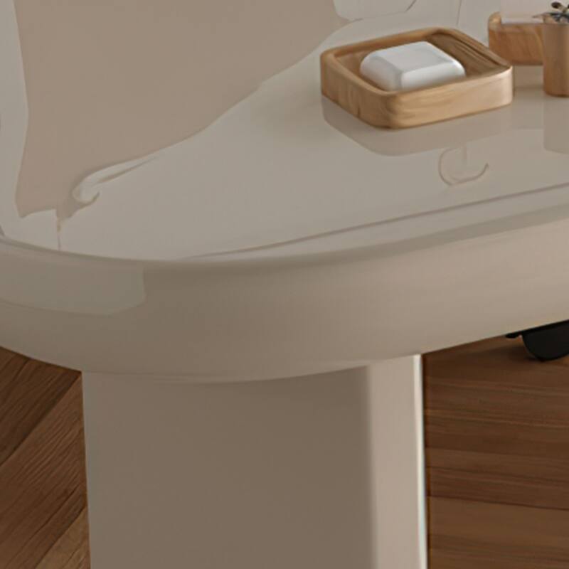 Modern Cream Large Desk with Drawers for Computer Office