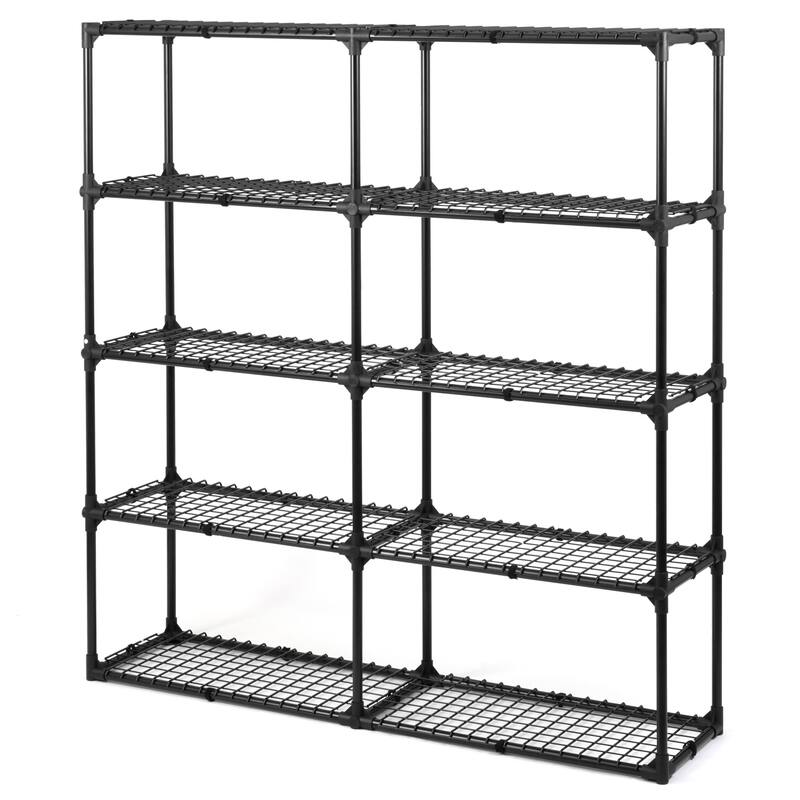 5-shelf Wire Rack With Cover (2 Pack), Versatile Design Heavy Duty Storage Shelf