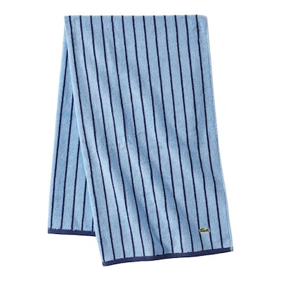 Lacoste Centre Mark Cotton Jacquard Stripe Bath Towel