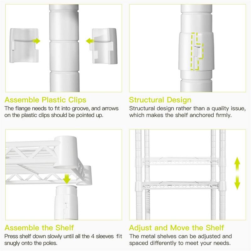 Standing Shelf Units for Kitchen - 9.4"D x 21.2"W x 59.2"H
