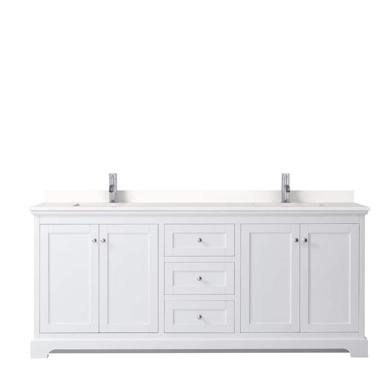 Avery 80-inch Double Vanity, Quartz Top