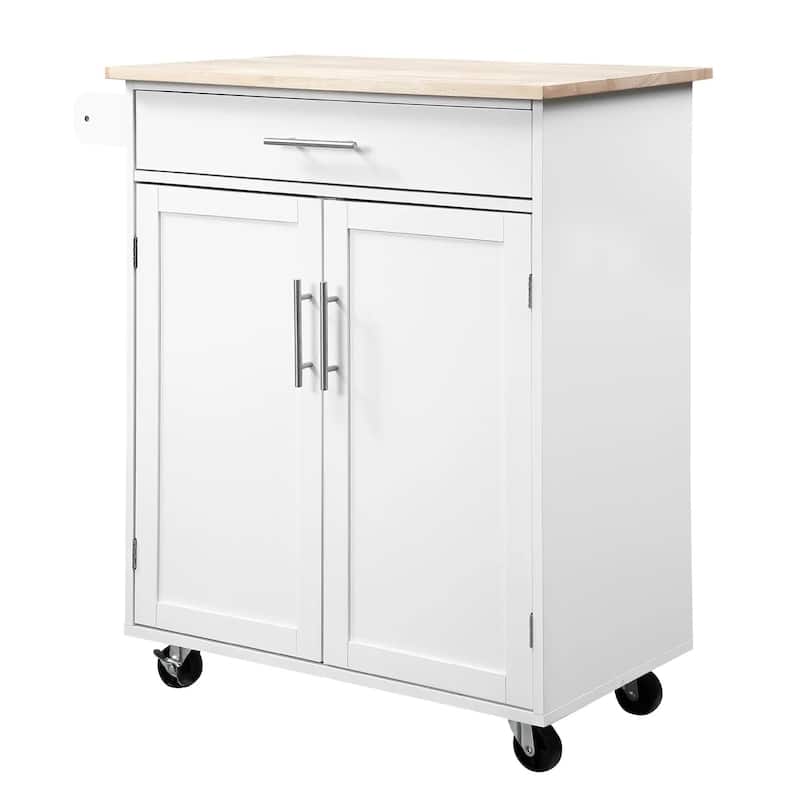Kitchen Island Cart with Drawer, Storage Cabinet, Towel Rack