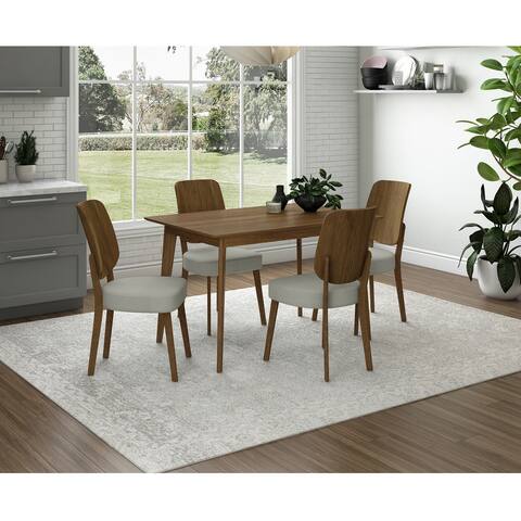 Carson Carrington Rachan 5-Piece Dining Table and Armless Chairs with Wood Backs
