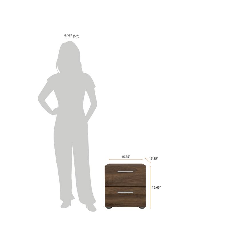 Porch & Den Angus Foiled 2-drawer Nightstand