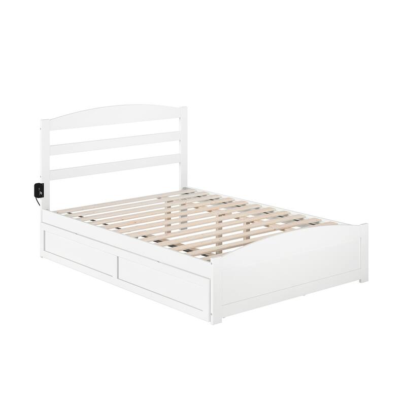 Warren Platform Bed with Footboard and Twin Trundle