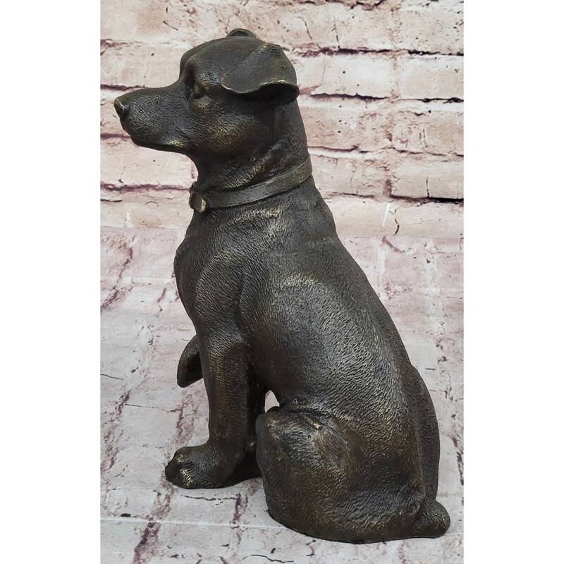 Handmade Bronze Jack Russell Terrier Puppy Dog Figurine Sculpture Signed Art Decor