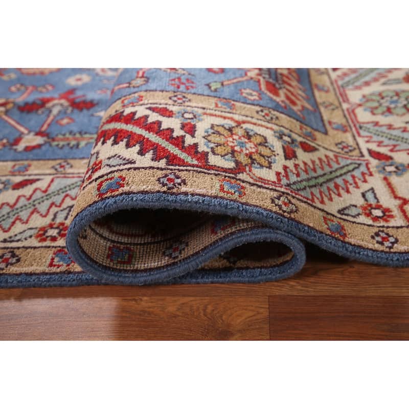 Blue Oushak Oriental Area Rug Wool Carpet - 7'10"x 9'10"