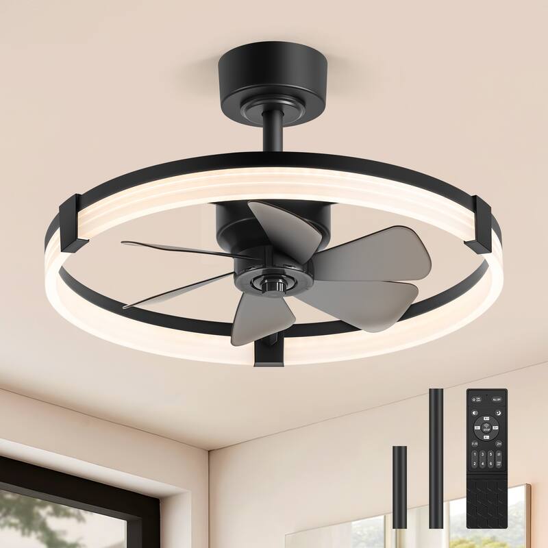 20"/23" Low Profile Dimmable Smart Ceiling Fan with Lights and Remote(6/7 ABS Blades)