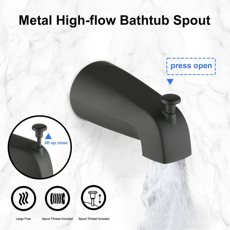 Proox 5 inch High Pressure Dual 2 in 1 Rain Showering Faucet Handheld Combo Set w/ Bathtub Spout