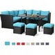 preview thumbnail 69 of 84, AECOJOY 7 Pieces Patio Furniture Set Outdoor Sectional Sofa Rattan Conversation Set