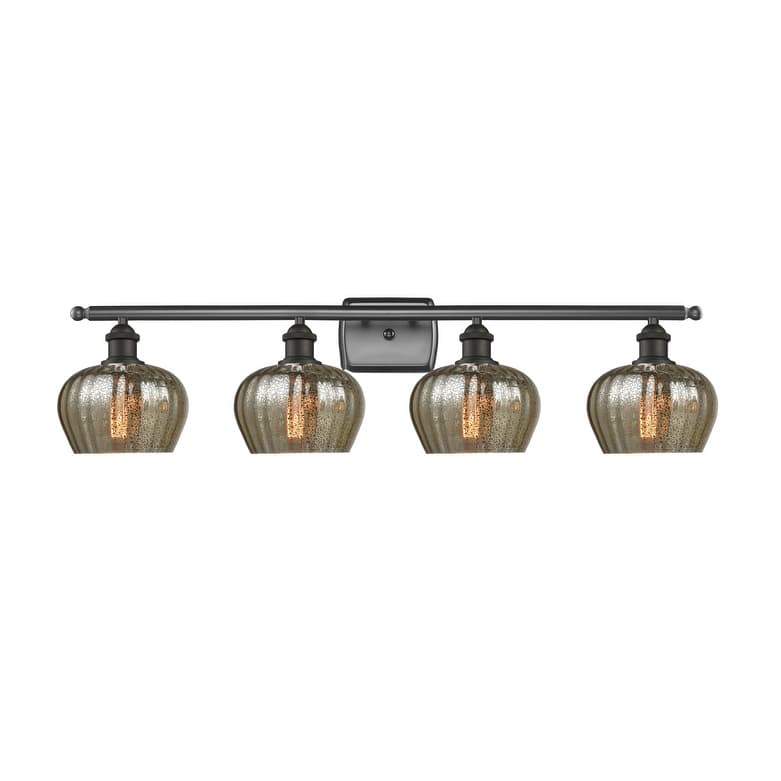 Innovations Lighting Fenton 4 Light 36" Wide Bathroom Vanity Light - Oiled Rubbed Bronze / Mercury Fluted
