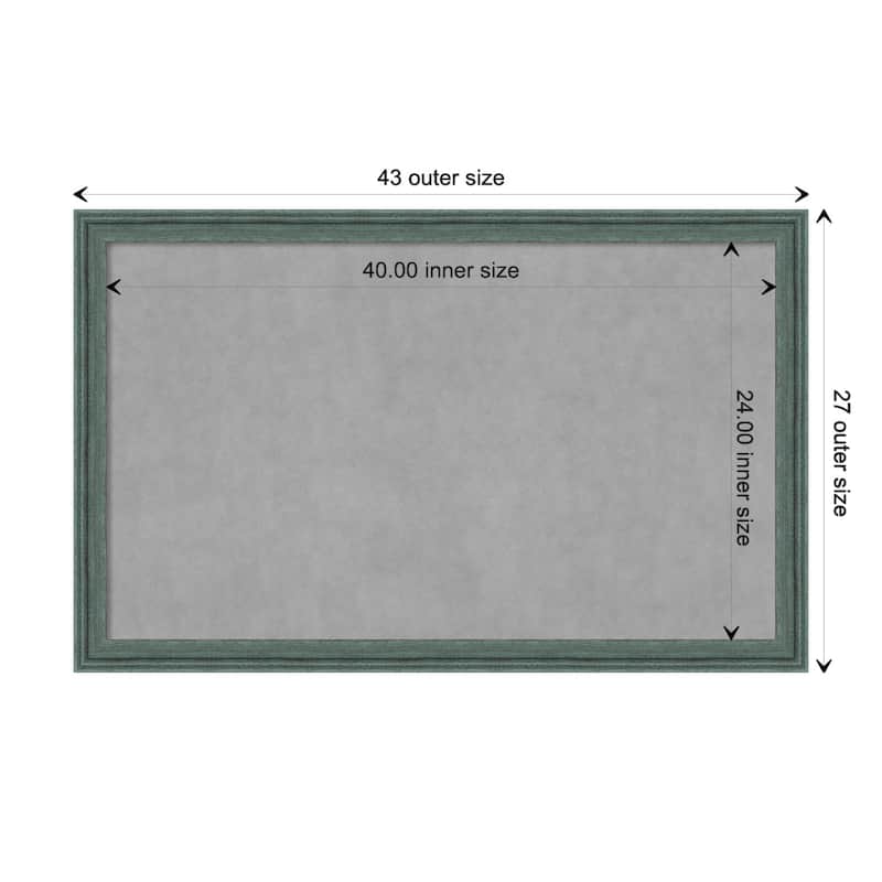 Amanti Art Upcycled Teal Grey Framed Magnetic Board - Board Size 40x24