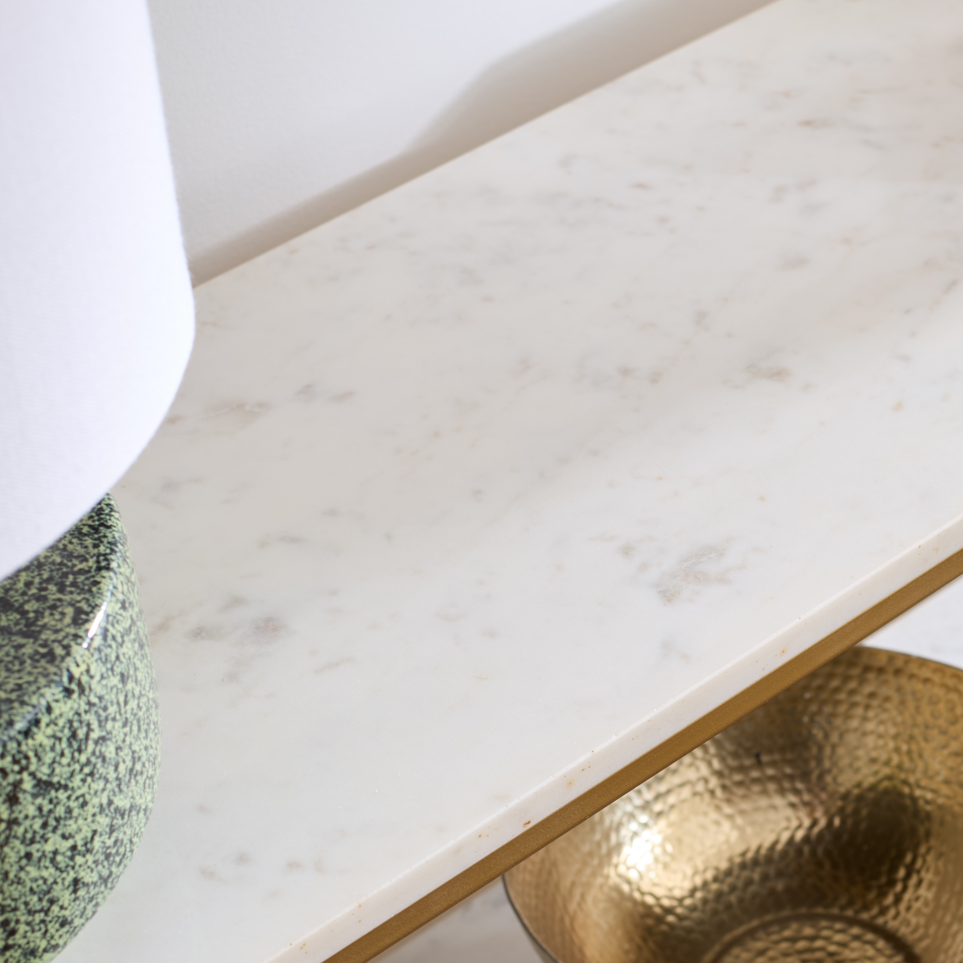 SAFAVIEH Kenna Modern Marble Console Table, 48-Inch, White Marble - 48"W x 12"D x 30"H