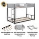 preview thumbnail 5 of 12, Twin over Twin Metal Bunk Bed w/ Built-in Ladder and Safety Guardrail
