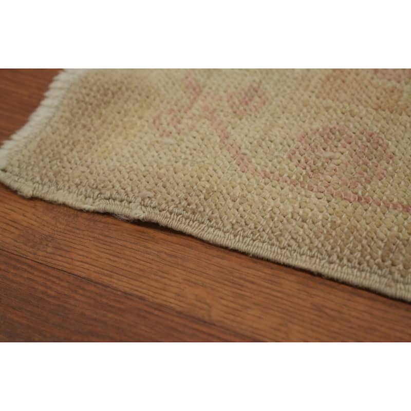 Hand Knotted Transitional Wool Carpet Brown Oushak Rug Floral Area Rug - 14' 3'' X 9' 2''