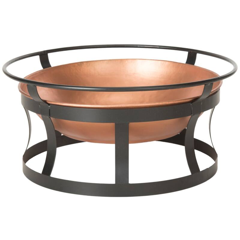 SAFAVIEH Etti Copper/ Black Fire Pit - 28" x 28" x 13" - 28Wx28Dx13H