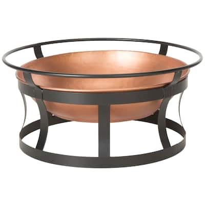 SAFAVIEH Etti Copper/ Black Fire Pit - 28" x 28" x 13" - 28Wx28Dx13H
