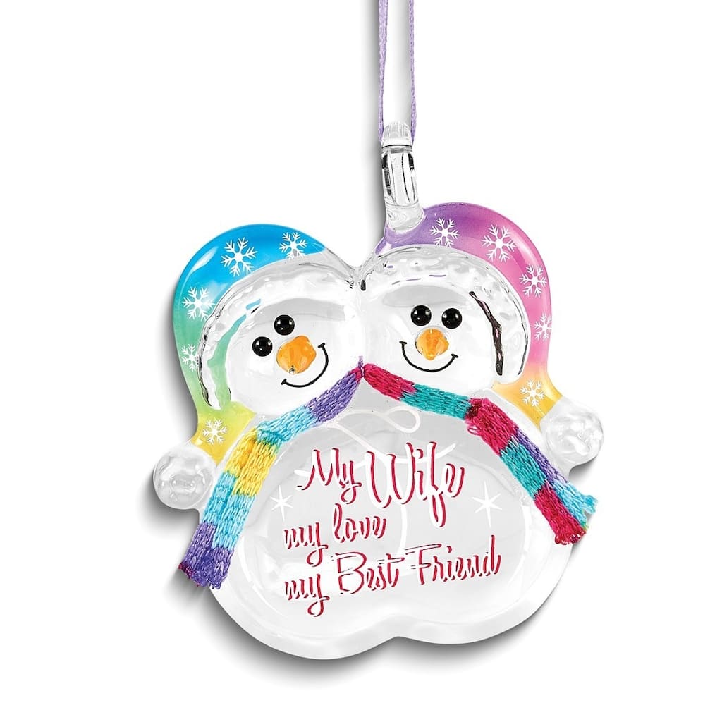 Curata My Wife My Love My Best Friend Snowmen Ornament