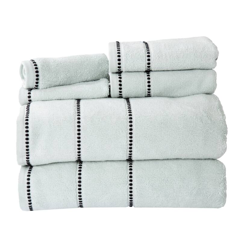 6-Piece Bath Towels Set – 100% Cotton Quick Dry Towels with Zero Twist – Machine Washable Bathroom Set by Lavish Home (Seafoam)
