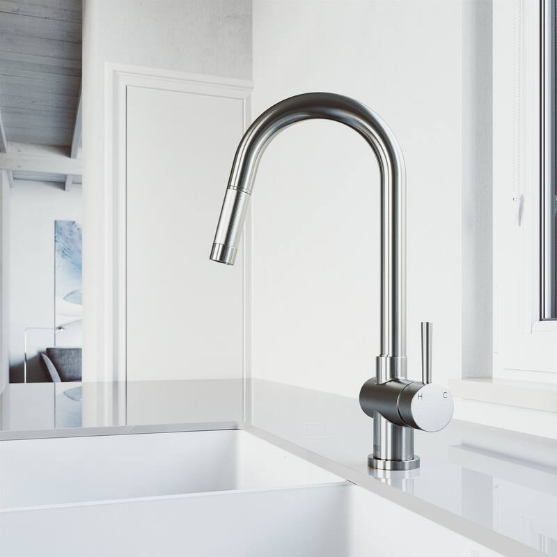 VIGO Gramercy 17" H Single Handle Pull-Down Spout Kitchen Faucet