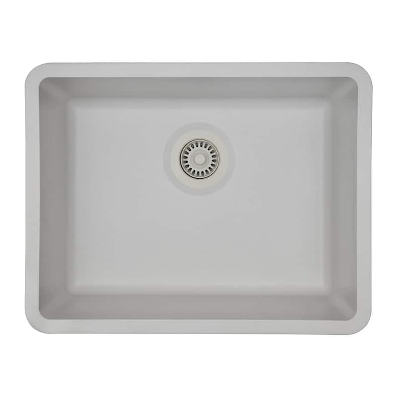 23" x 18" Quartz Kitchen Sink, Single Bowl Sink, Drop-in Sink, Undermount Sink, Granite Kitchen Sink, with Steel... - 23"x18"