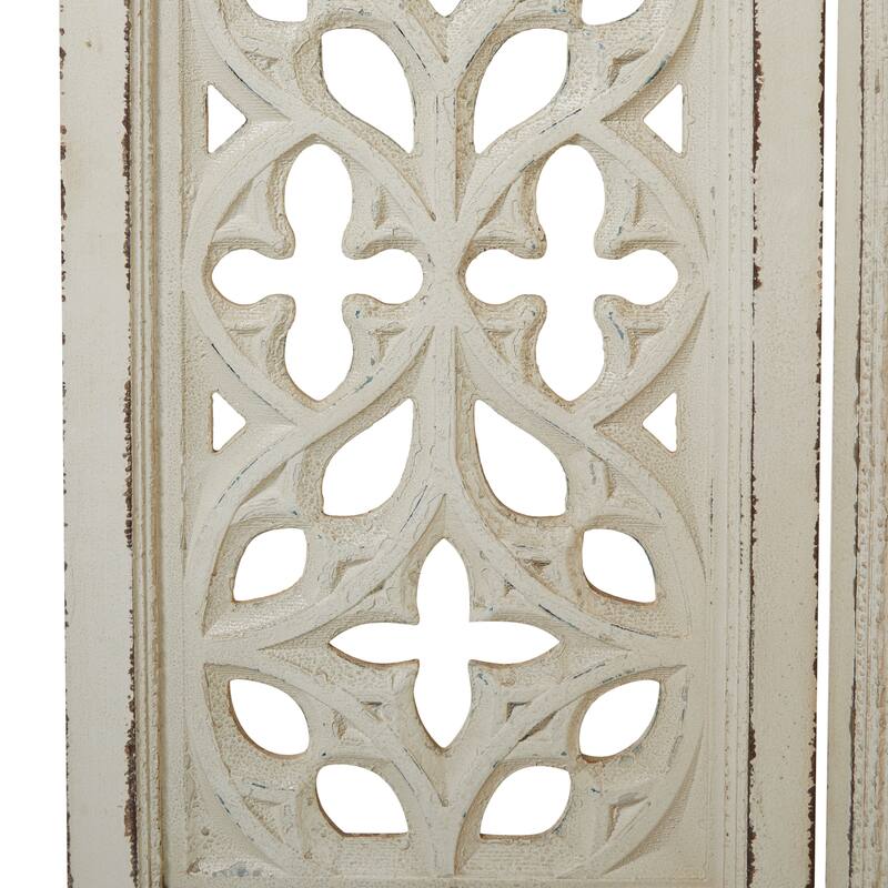 White Wood Country Cottage Room Divider Screen - 45 x 1 x 75