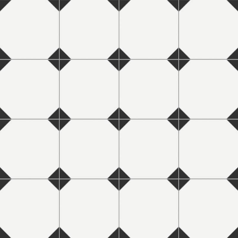 Merola Tile Chelsea Black 9-3/4" x 9-3/4" Porcelain Floor and Wall Tile