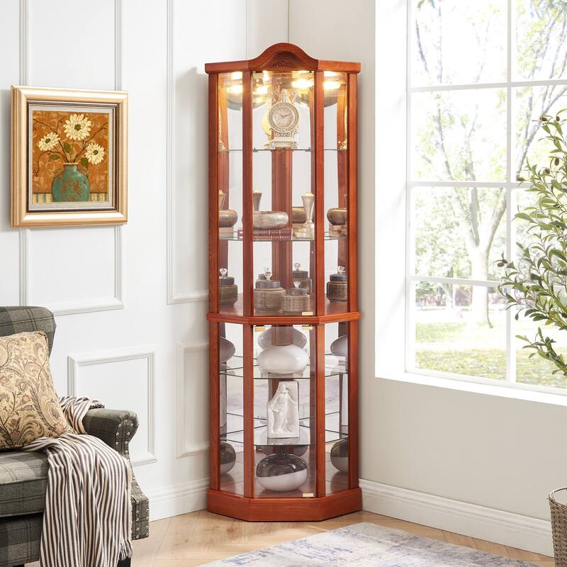 Glass Display Shelf with Adjustable Shelves