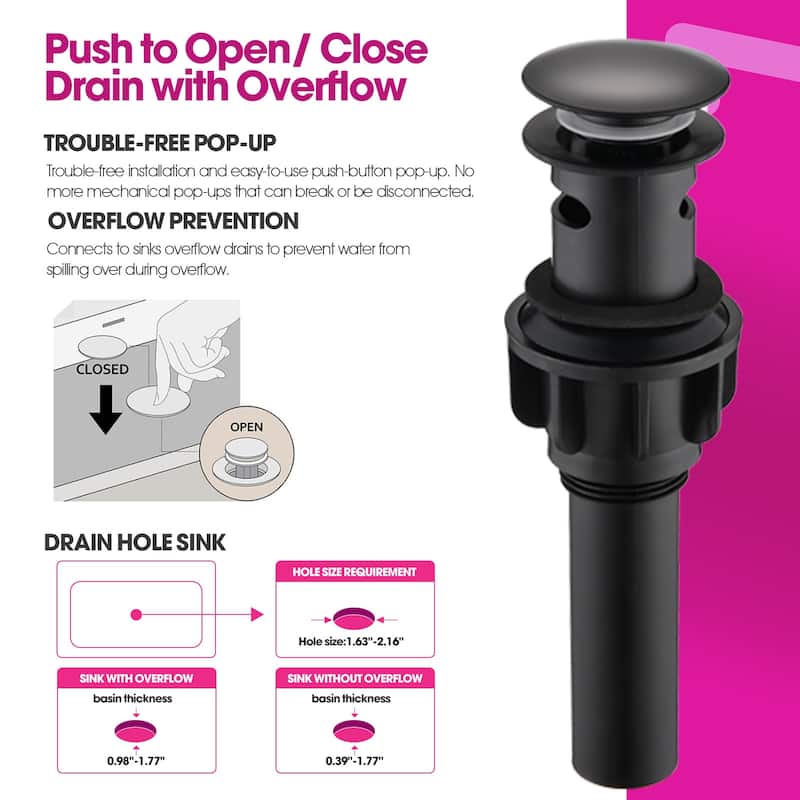 Proox 8 inch Widespread Two Handles Bathroom Sink Faucet with Pop Up Drain