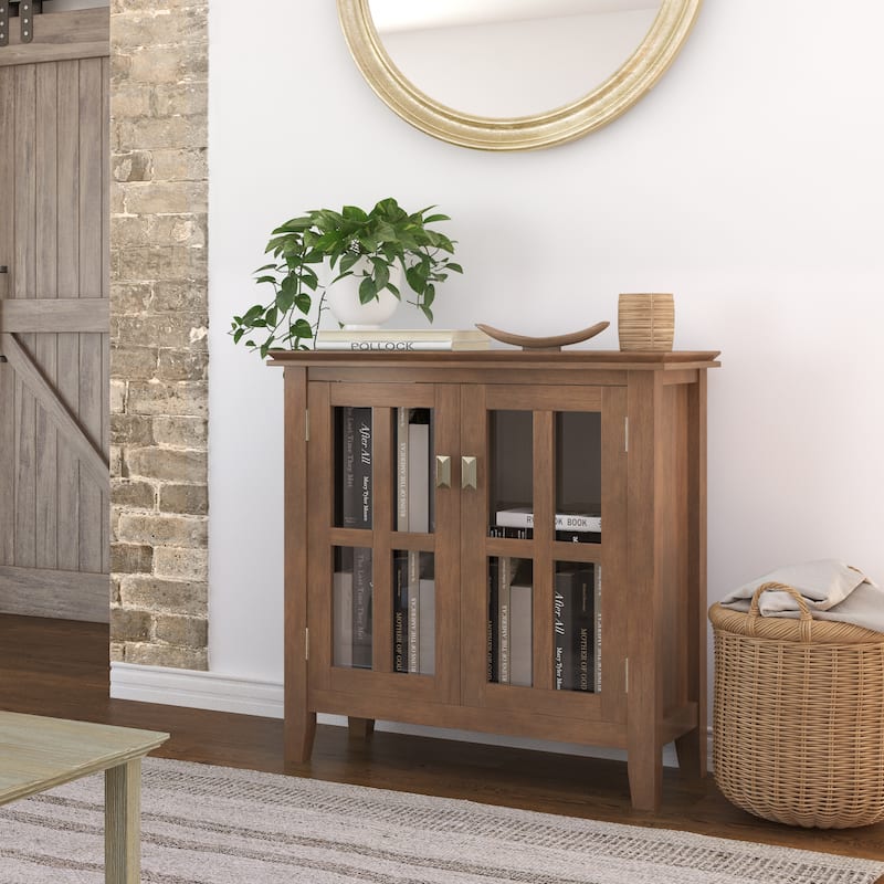 WYNDENHALL Stratford SOLID WOOD 30 inch Wide Low Storage Cabinet - 30"w x 14"d x 31" h