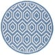 preview thumbnail 76 of 79, SAFAVIEH Courtyard Carolee Indoor/ Outdoor Patio Backyard Rug 5'3" x 5'3" Round - Blue/Beige