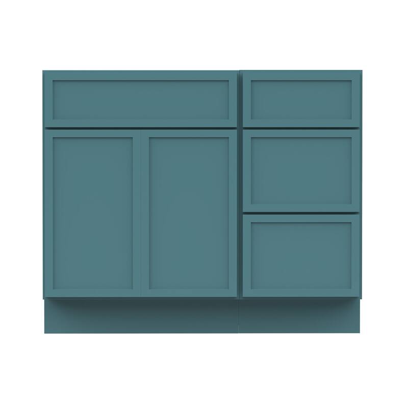 Vanity Art 39" Oak Freestanding Bathroom Vanity Cabinet without Top - Green