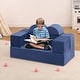 preview thumbnail 8 of 14, Kids Play Couch 6Pcs Modular Toddler Sofa for Playroom and Bedroom, Convertible Couch with Removable Cover（Grey ang Blue）