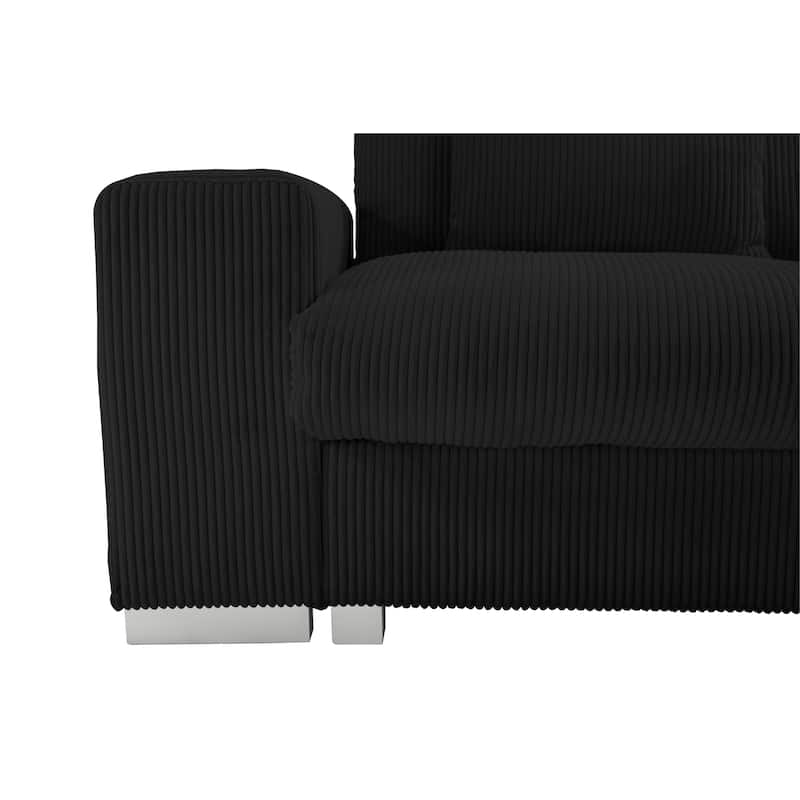 GDFStudio - Nordic 3-Seater 113.39" L-Shaped Flannel Modular Sofa