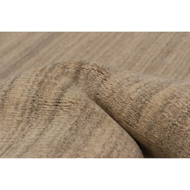 ECARPETGALLERY Hand Loomed Kashkuli Gabbeh Light Grey Wool Rug - 5'6 x 7'10