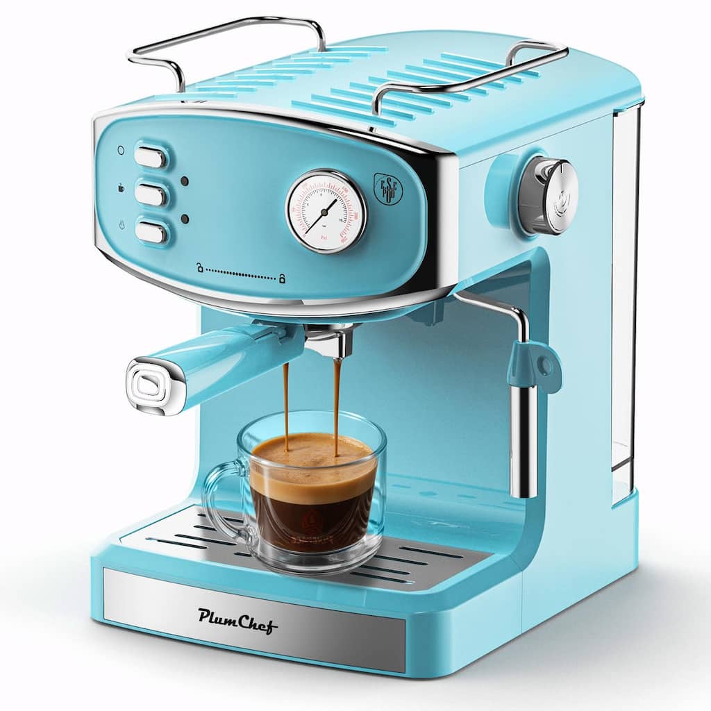 Plum Chef 20 Bar Espresso Machine - Professional Compact Espresso Maker with Milk Frother Steam Wand