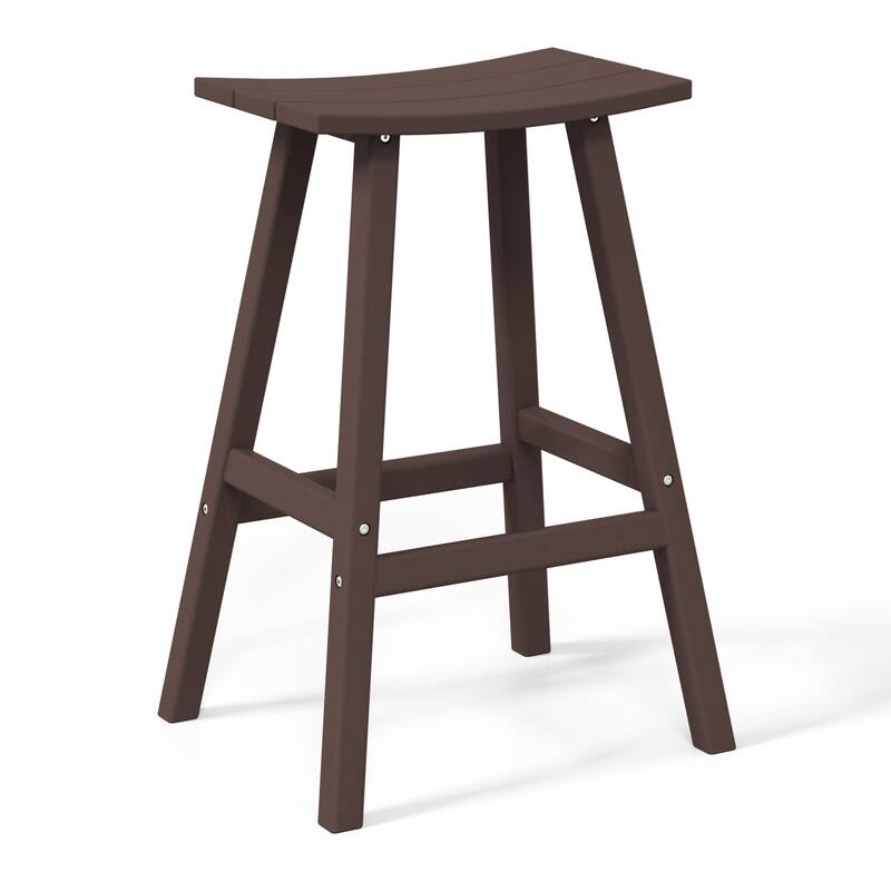 Laguna Hdpe All Weather Outdoor Patio 29" Saddle Seat Bar Stool (Set Of 3)
