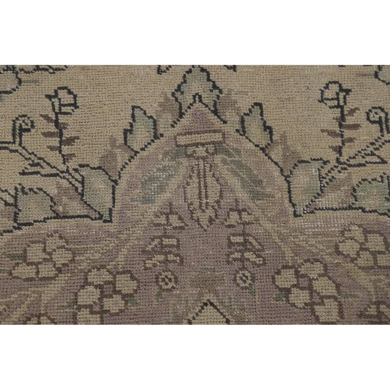 Distressed Tabriz Vintage Persian Rug Handmade Bedroom Wool Carpet - 9'4" x 12'11"