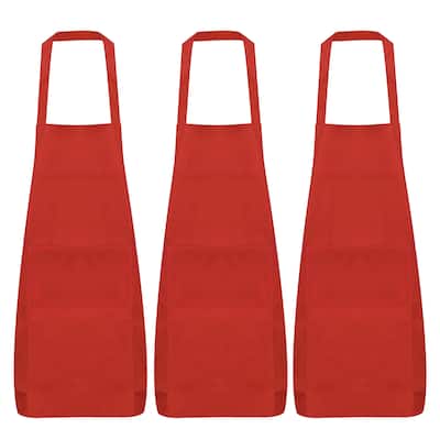 3pcs Kitchen Cooking Aprons 75x65cm Polyester Art Apron - 75cmx65cm