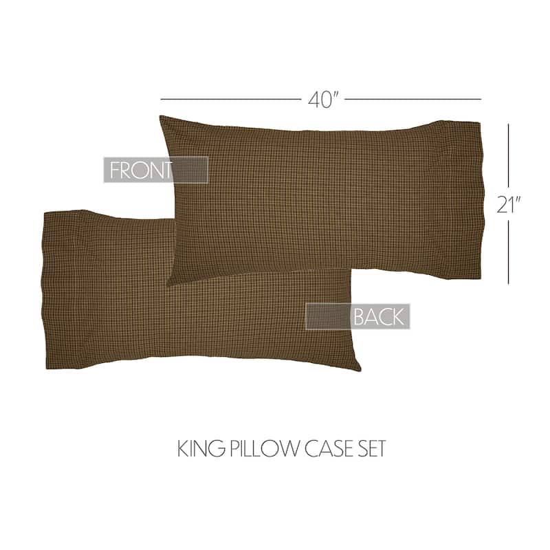 Tea Cabin Green Plaid Pillow Case Set
