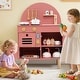 preview thumbnail 13 of 28, Costway Play Kitchen for Kids with Stoves Faucet Sink Microwave Oven - See Details