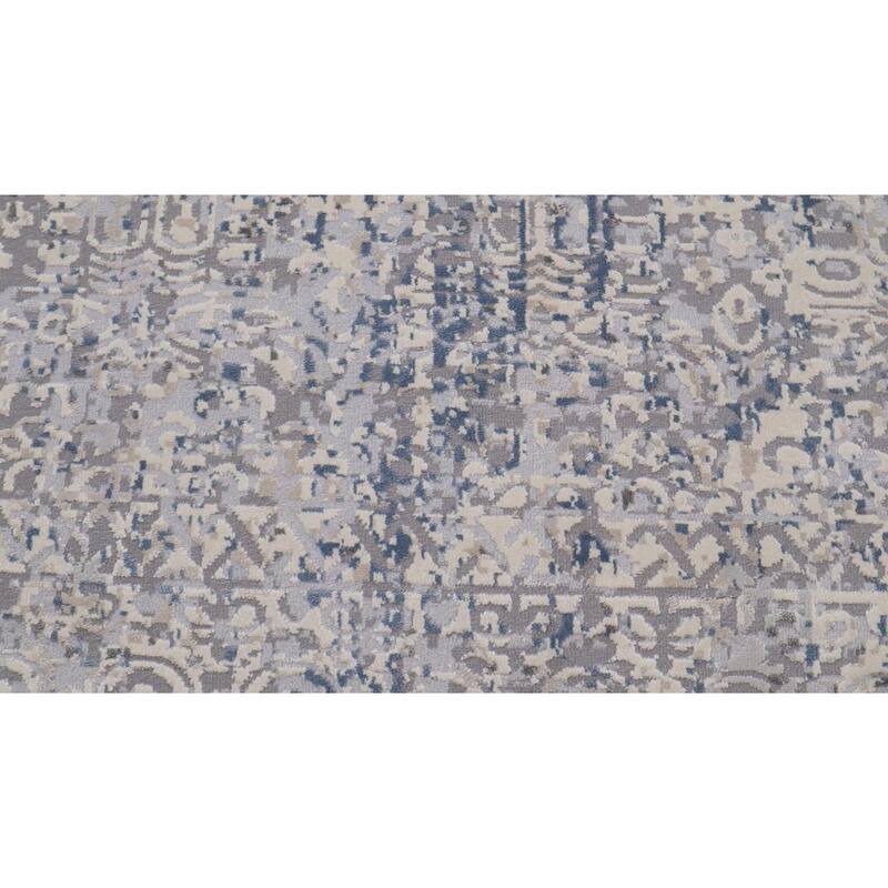 Vintage Distressed Mandala Grey Blue Rug