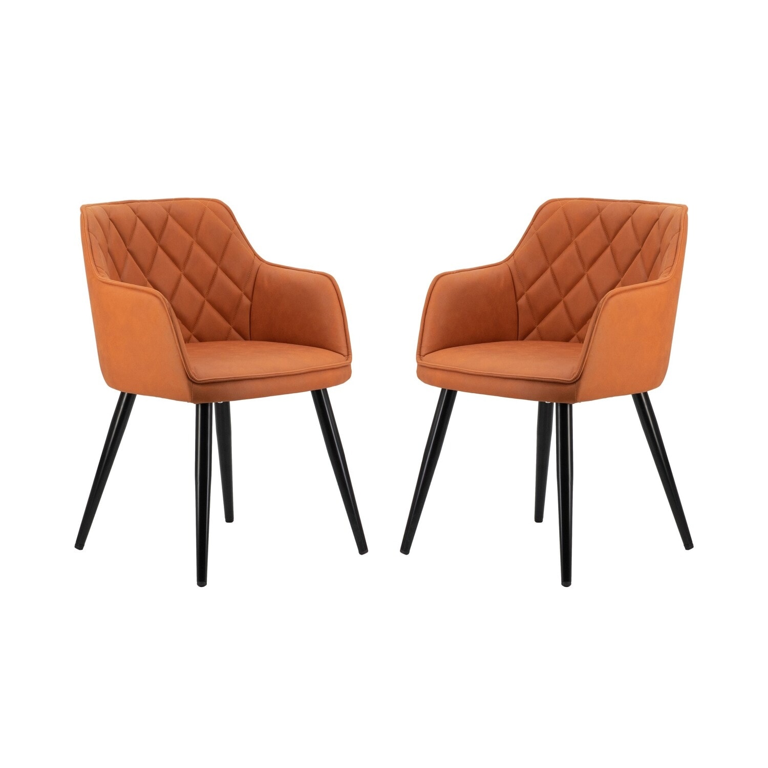 Black/Orange Fabric Upholstered Metal Frame Dining Chair, Sturdy Dining Chair for Dining Rooms - 20.5